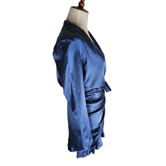 Veronica Beard Agatha Silk Ruched Wrap Mini Dress 2 NWT - Picture 5 of 10